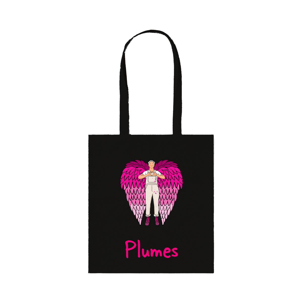 "Plumes" black tote bag