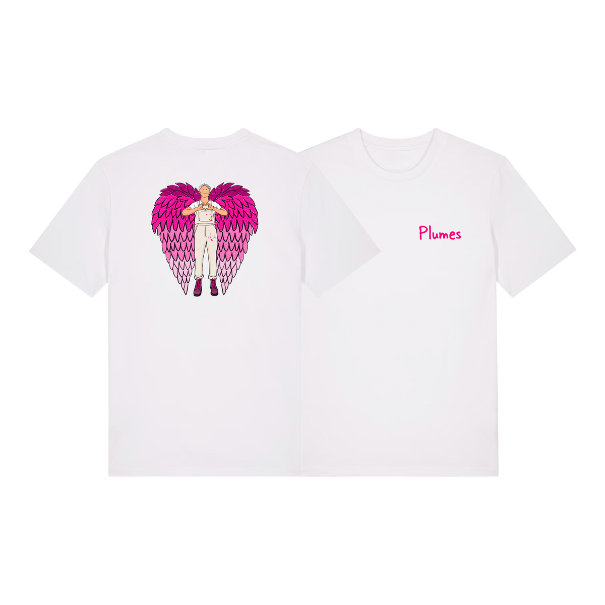 "Plumes" white t-shirt