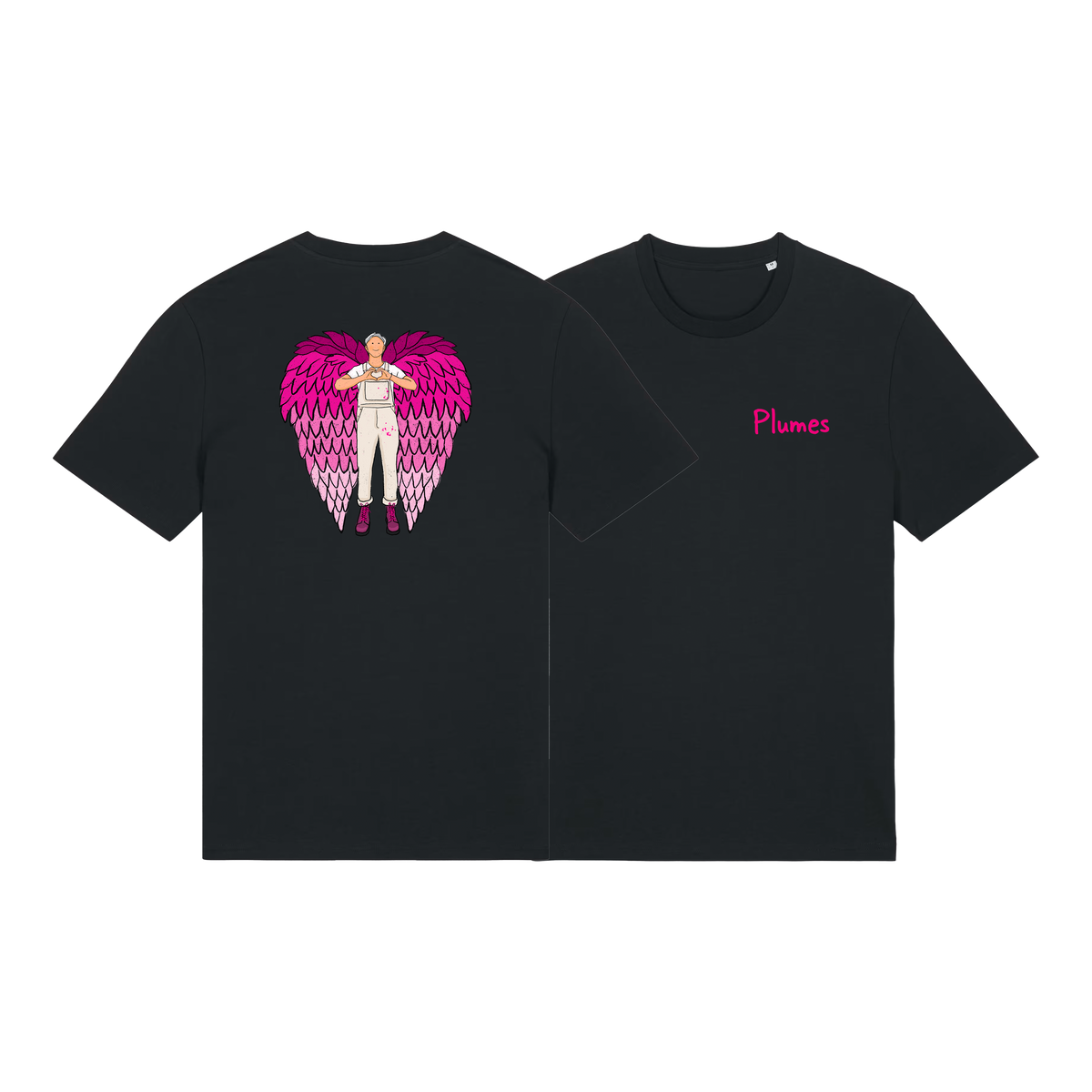 "Plumes" black t-shirt